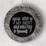 2-Sided Engraved IN REMEMBRANCE Wreath Ornament - For DOGS - "You are my Best Memory."