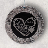 2-Sided Engraved IN REMEMBRANCE Wreath Ornament - For PETS - "A Part of My Heart Lives in Heaven."