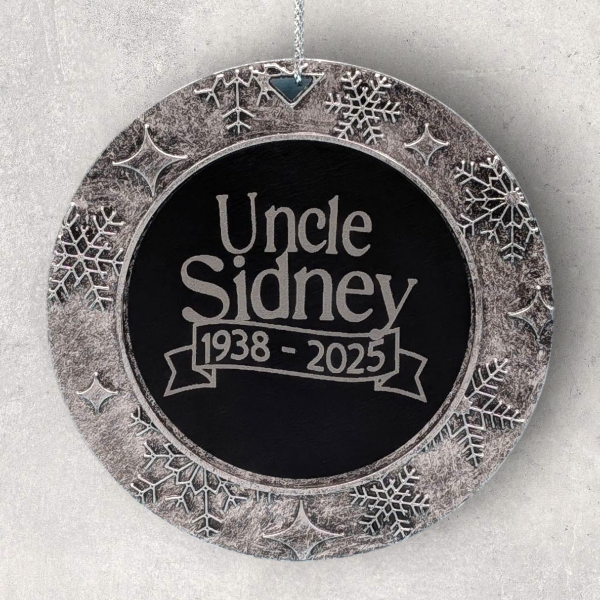 2-Sided Engraved IN REMEMBRANCE Wreath Ornament - "Your light will always shine in my heart."