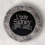 2-Sided Engraved IN REMEMBRANCE Wreath Ornament - "Your light will always shine in my heart."