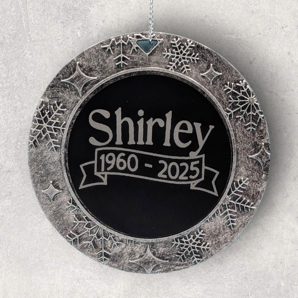 2-Sided Engraved IN REMEMBRANCE Wreath Ornament - "Always Loved-Never Forgotten-Forever Missed"