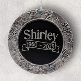 2-Sided Engraved IN REMEMBRANCE Wreath Ornament - "Always Loved-Never Forgotten-Forever Missed"