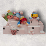 4 SNOWBALL FIGHT FAMILY / GROUP Ornament
