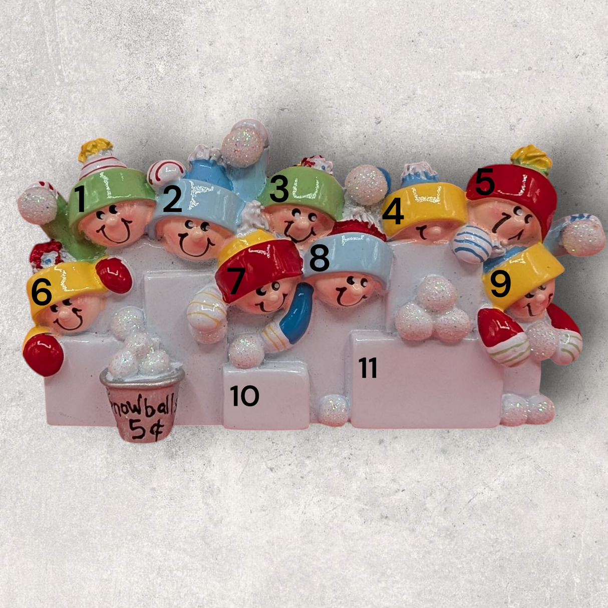 9 SNOWBALL FIGHT FAMILY / GROUP Ornament