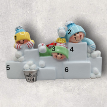Snowball Fight Ornament (3 Names)