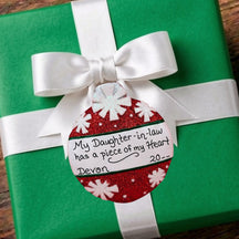 Christmas Ball Ornament - Red with Snowflakes