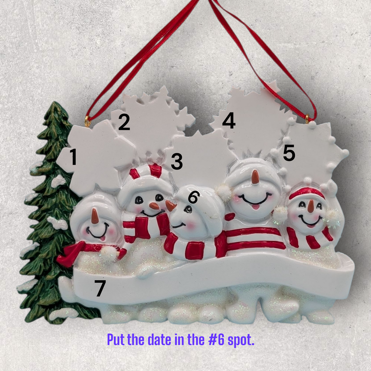 5 SNOW FOLKS with FLAKES Ornament