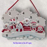 6 SNOW FOLKS with FLAKES Ornament