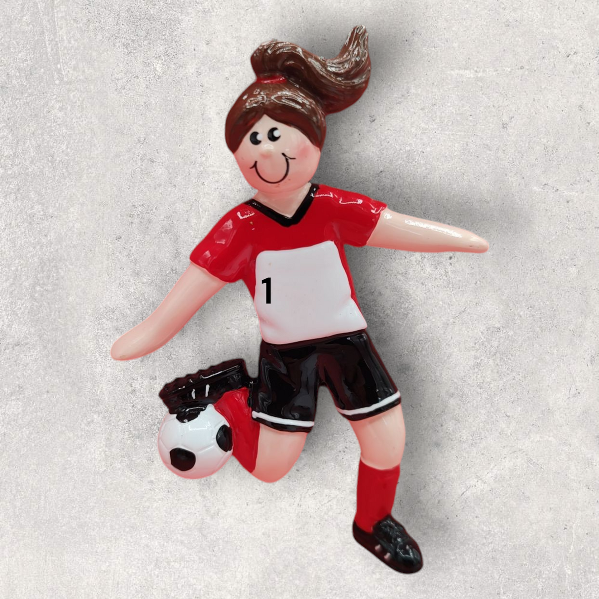 SOCCER PLAYER Ornament - FEMALE BRUNETTE