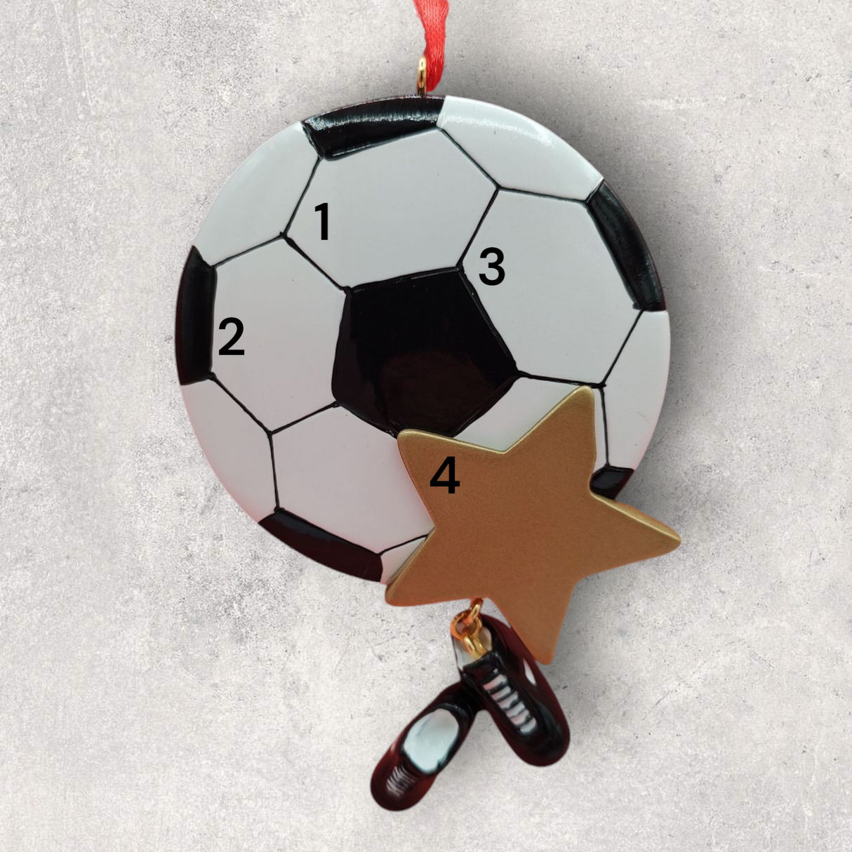 SOCCER BALL Ornament - GOLD STAR