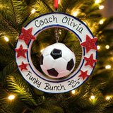 Soccer 3-D Ball in Circle Ornament