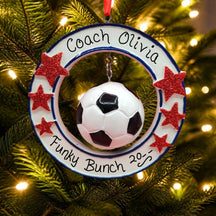 Soccer 3-D Ball in Circle Ornament