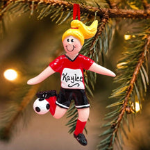 Soccer Player Ornament - Female Blonde