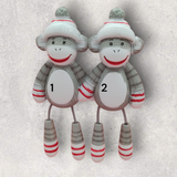2 SOCK MONKEYS FAMILY Ornament