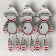 Sock Monkeys Ornament (3 Names)