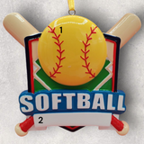 SOFTBALL Ornament with BATS & WORD