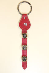TRACTOR CHARM above 3 Bells on Leather Strap