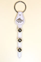 FISH (TROPICAL)  CHARM above 3 Bells on Leather Strap