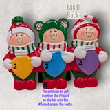 3 PEOPLE with CHRISTMAS LIGHTS TABLETOP DECORATION