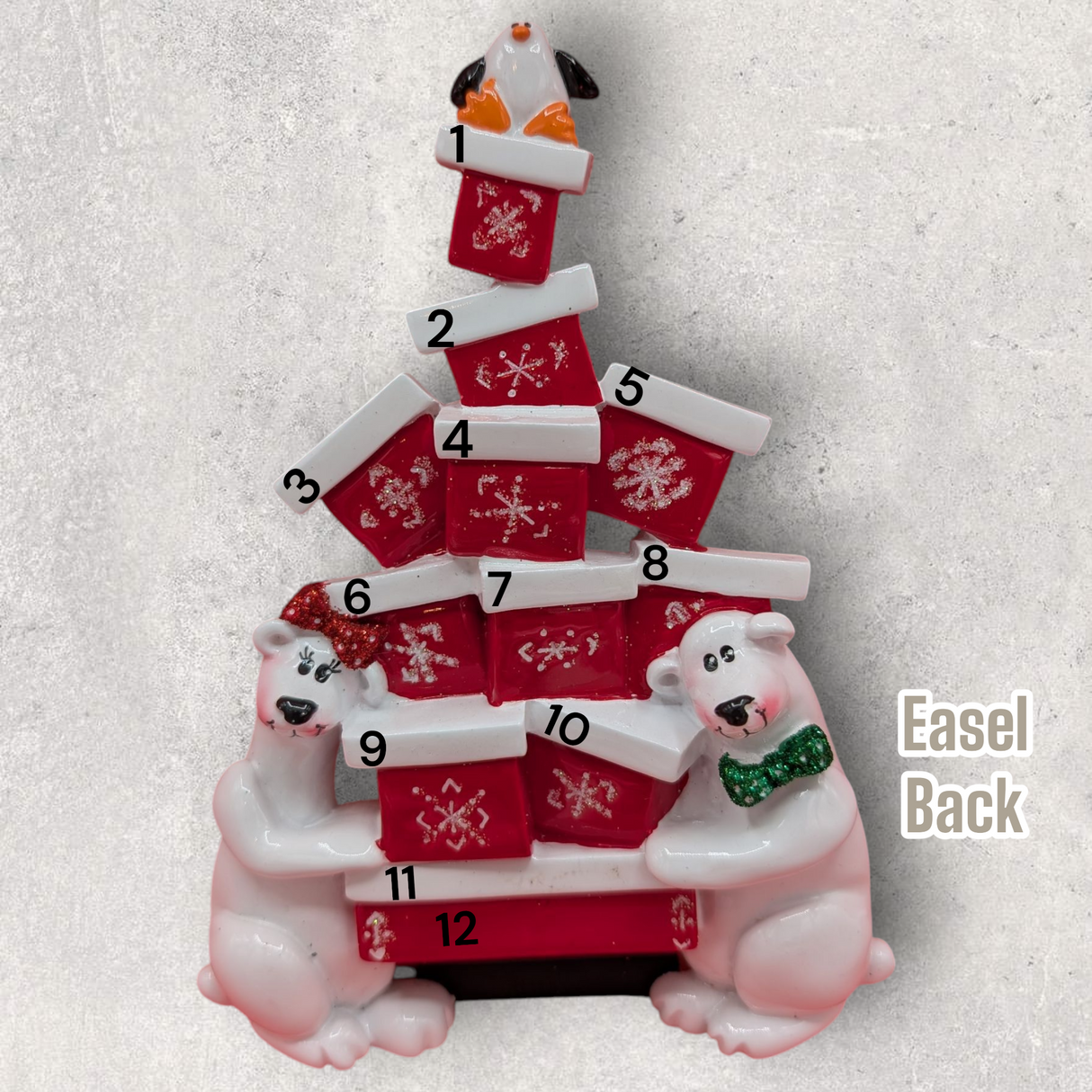 10+ Spaces - POLAR BEAR GIFT TOWER TABLETOP PERSONALIZED DECORATION