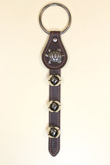 TURTLE CHARM above 3 Bells on Leather Strap