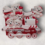 5 BEARS in CANDY TRAIN Ornament