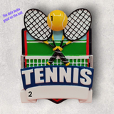 TENNIS Ornament - RACKETS / BALL / NET / WORD