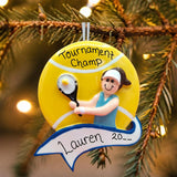 Tennis Ornament - Ball / Banner - Female