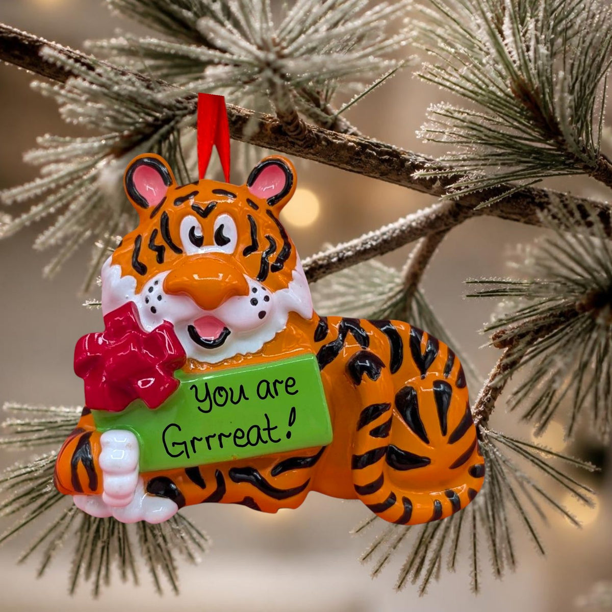 TIGER with GIFT Ornament