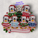 6 PENGUINS in CHRISTMAS SWEATERS Ornament