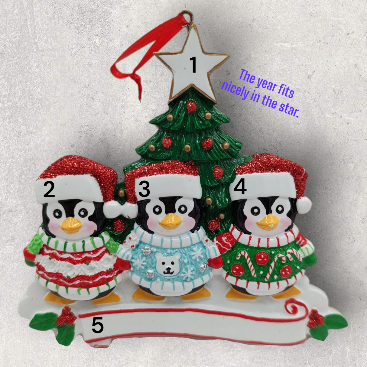3 PENGUINS in CHRISTMAS SWEATERS Ornament