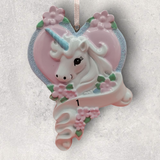 UNICORN with FLOWERS Ornament