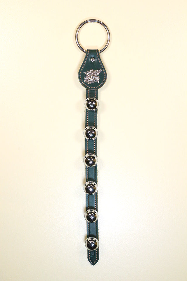 BELLS and HOLLY CHARM above 6 Bells on Leather Strap