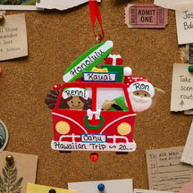 SANTA & PASSENGER - VW BUS with GIFTS Ornament