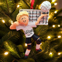 Volleyball Ornament - Male Blonde - Net & Ball