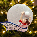 Volleyball Ornament - Female with Banner