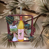 WINE with GOBLET, GRAPES & LEAVES Ornament
