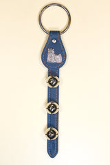 YORKIE CHARM above 3 Bells on Leather Strap