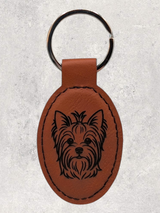 KEYCHAIN - YORKIE - Leatherette - Personalizable
