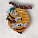 2 HONEY BEES Ornament