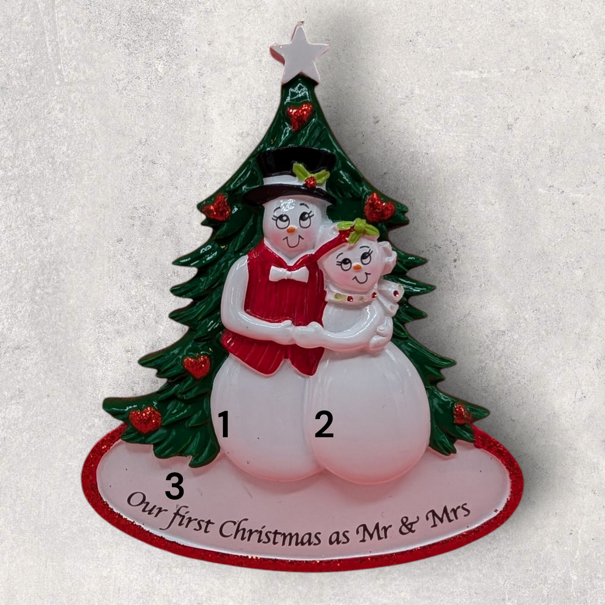 OUR 1st CHRISTMAS as MR & MRS - SNOW COUPLE Ornament