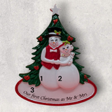 OUR 1st CHRISTMAS as MR & MRS - SNOW COUPLE Ornament