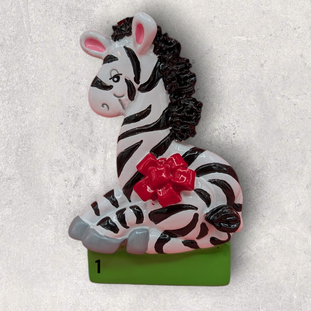 ZEBRA with a BOW Ornament