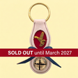 Eagle charm Belsnickel bell doorhanger with straight red SOLD OUT until March 2027 banner