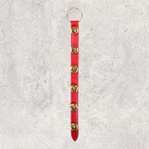 6 Plated Bells on Wide 24 inch Stitched Strap - Lg Ring Top
