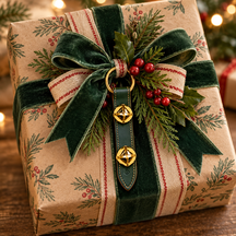 2 Plated Bells on Wide Stitched 8" Strap
